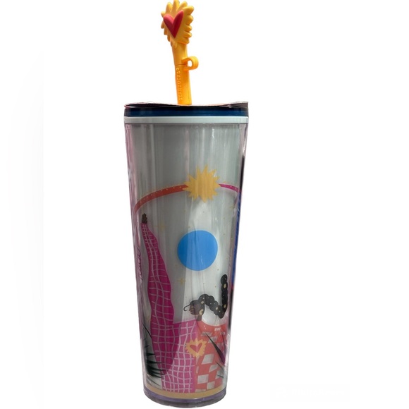 NWT Starbucks Fall 2023 Manuella Guillen Tumbler with Sun Topper Straw 24 Fl Oz - Picture 7 of 8